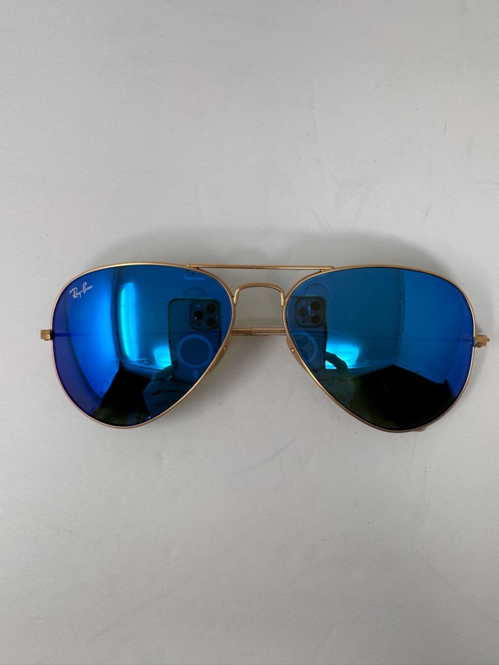 RAY BAN aviator large mirror reflective sunglasses, made in Italy, unisex - Picture 3 of 13